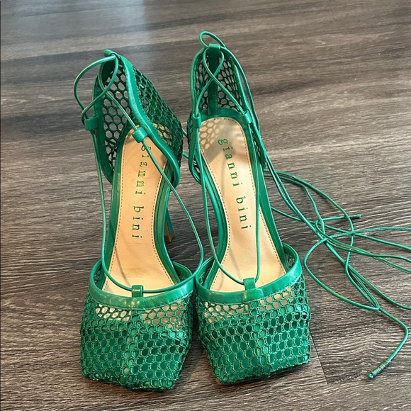 Gianni Bini Emerald Lace-Up Heels - Picture 1 of 9